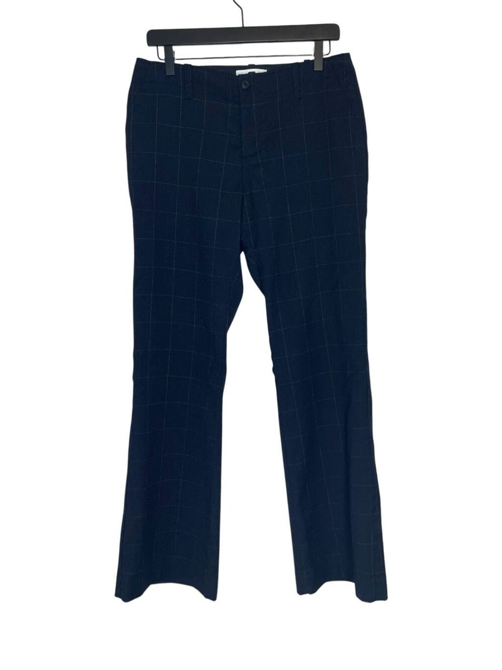 Vintage Gap Factory Navy Plaid Wool Dress Pants Straight Leg size 6R